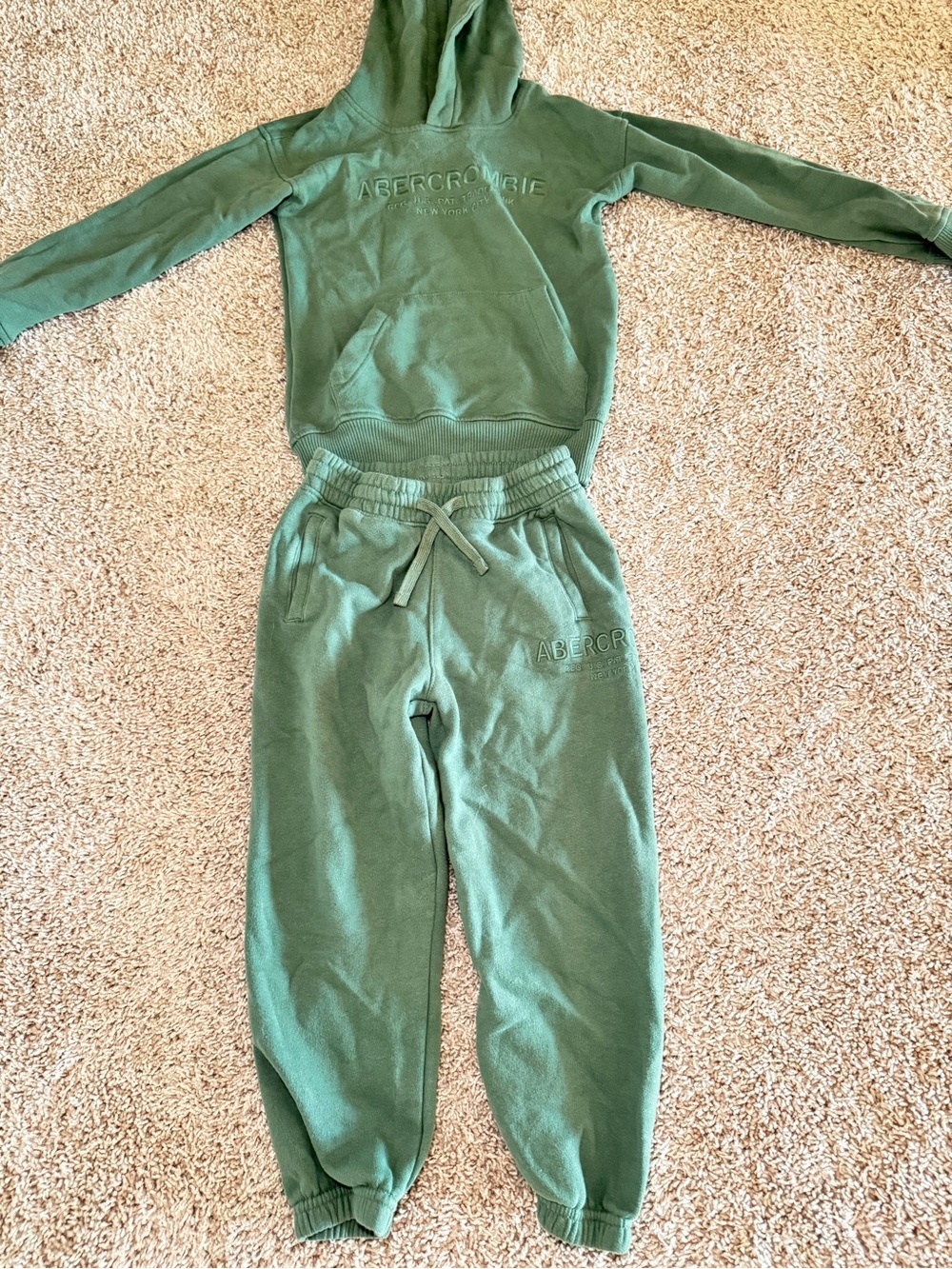 Abercrombie & Fitch Kids Forest Green Hoodie & Jogger Pajama Set